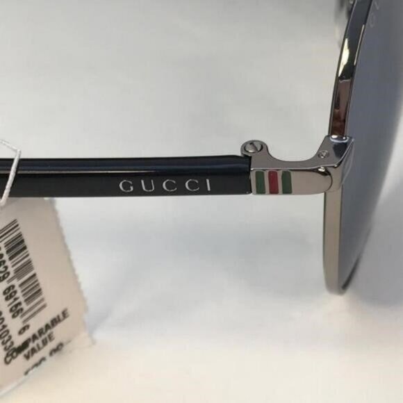 New 💯 Original Gucci Blue Pilot Unisex Sunglasses GG0043SA 001 61 - Picture 10 of 13